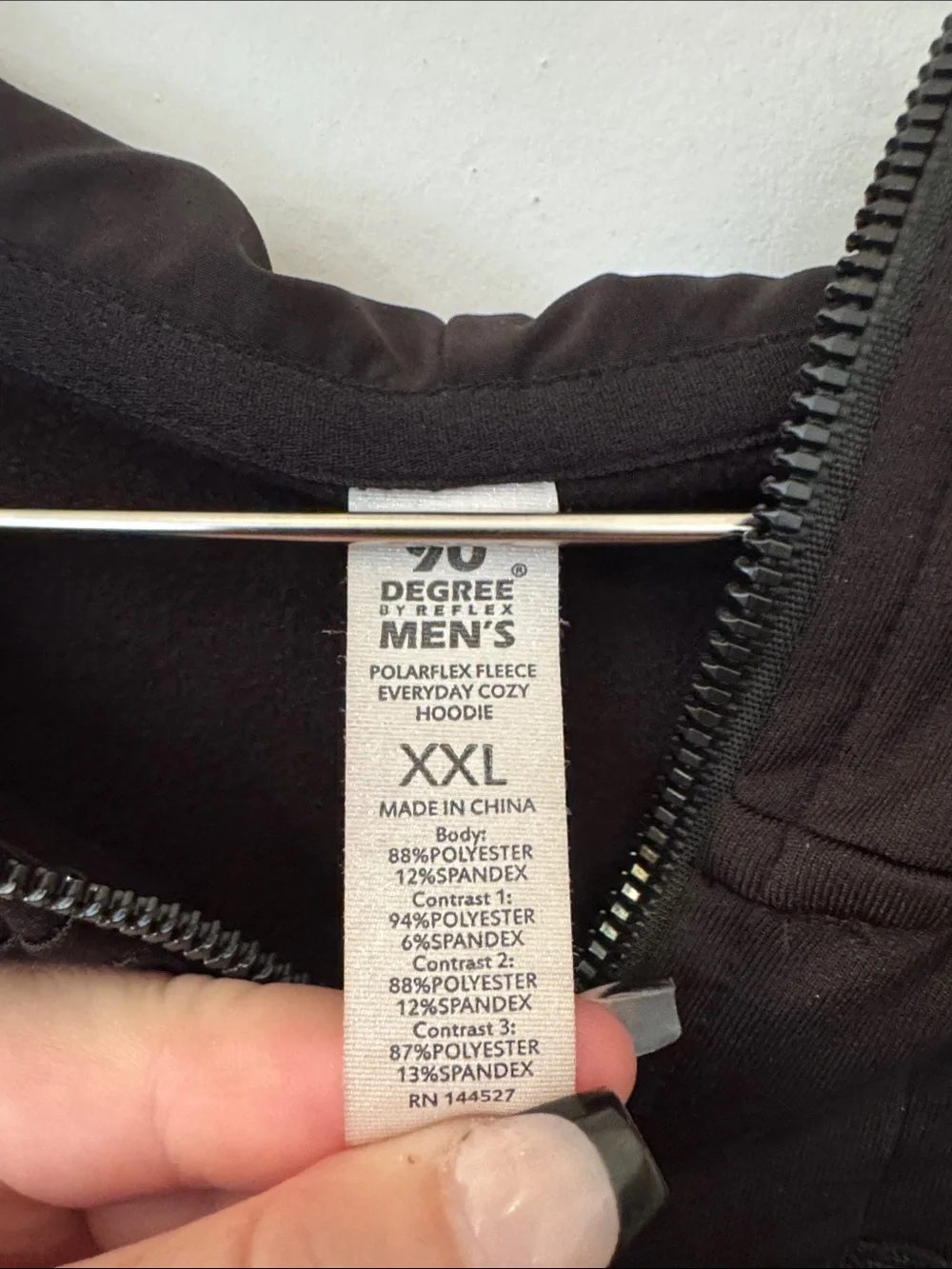 90 Degree By Reflex Black Full-Zip Hoodie